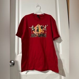 Men’s small red shirt, just dance logo, very important tee brand